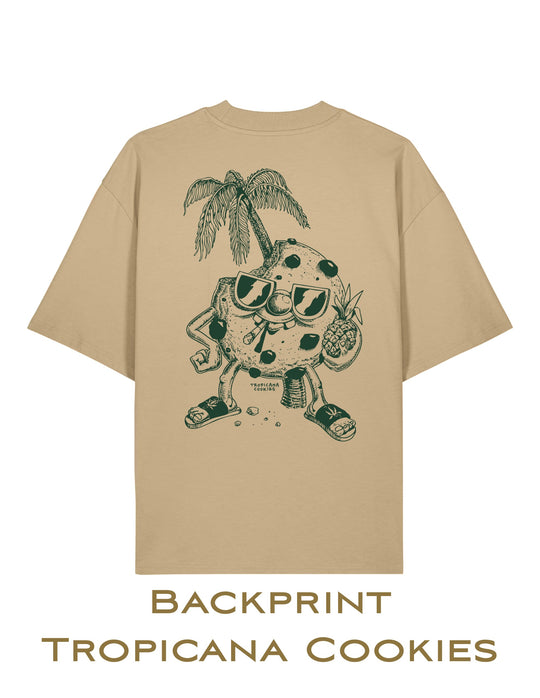 Samsemilia Seeds Oversize Shirt Beige Backprint Tropicana Cookies