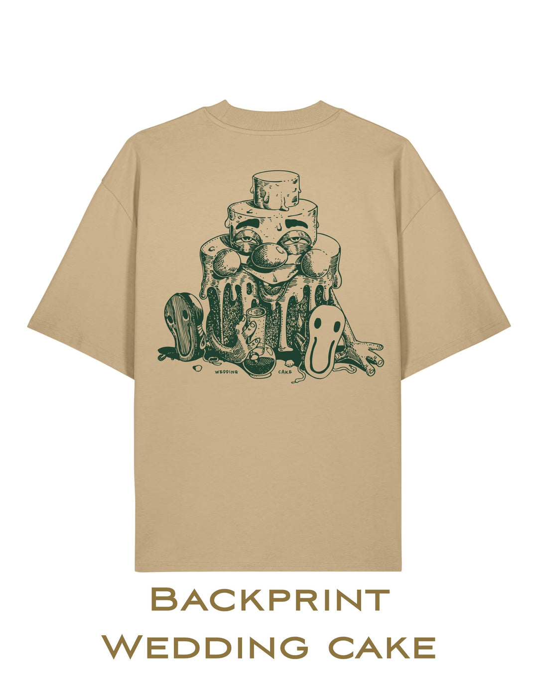 Samsemilia Seeds Oversize Shirt Beige Backprint Wedding Cake