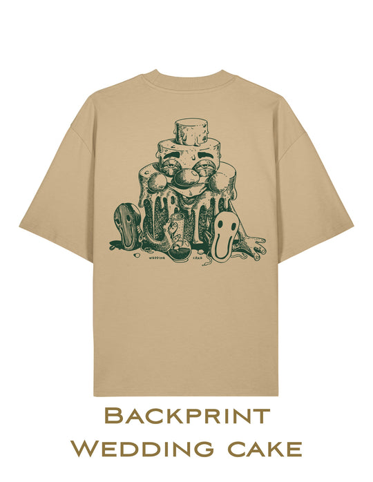 Samsemilia Seeds Oversize Shirt Beige Backprint Wedding Cake