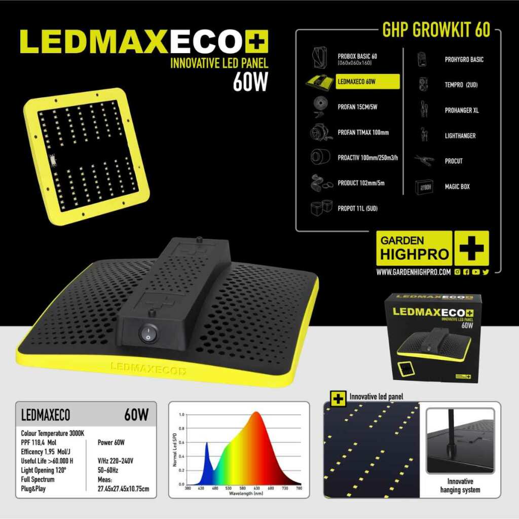 Growbox Komplett Set 60x60x160cm LED Set