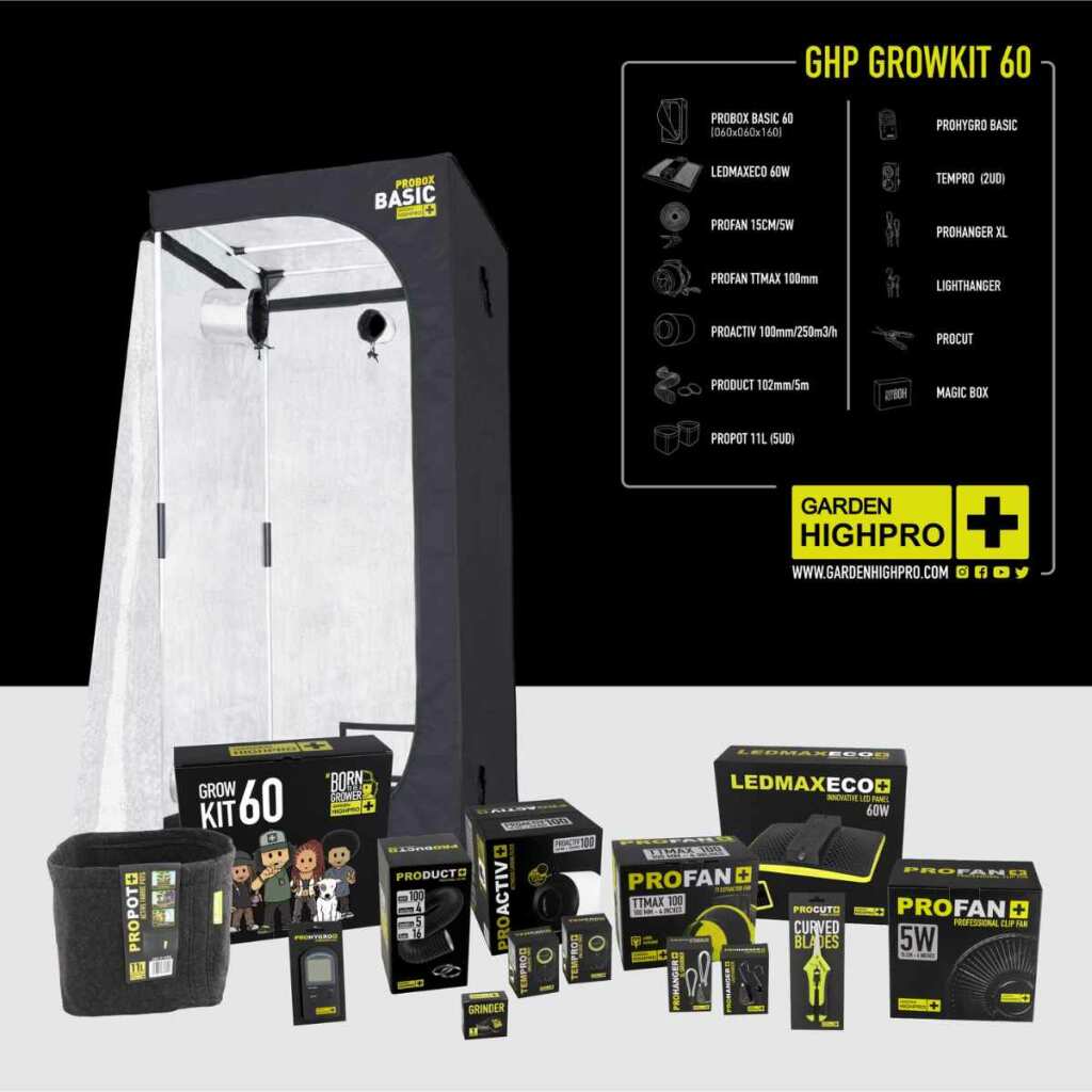 Growbox Komplett Set 60x60x160cm mit allen Teilen, die man braucht (Auflistung)