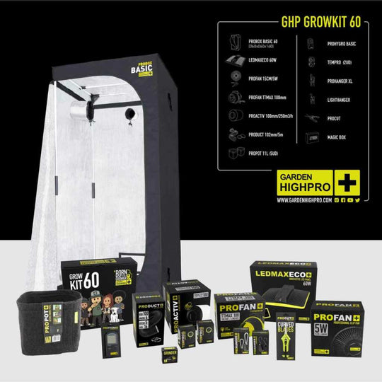Growbox Komplett Set 60x60x160cm mit allen Teilen, die man braucht (Auflistung)