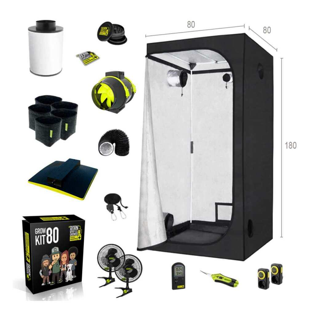 Growbox Komplett Set 60x60x180cm mit allen Teilen, die man braucht