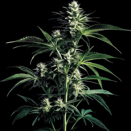 Blüte der Cannabis Pflanze Apple fritters vor schwarzen Hintergrund